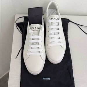 Prada Classic White Leather Sneakers